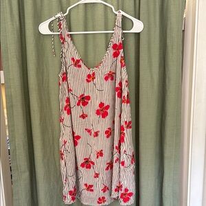 Billabong Red Floral Striped Dress